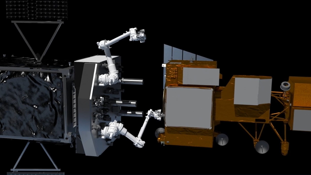 Illustration of in-orbit satellite servicing