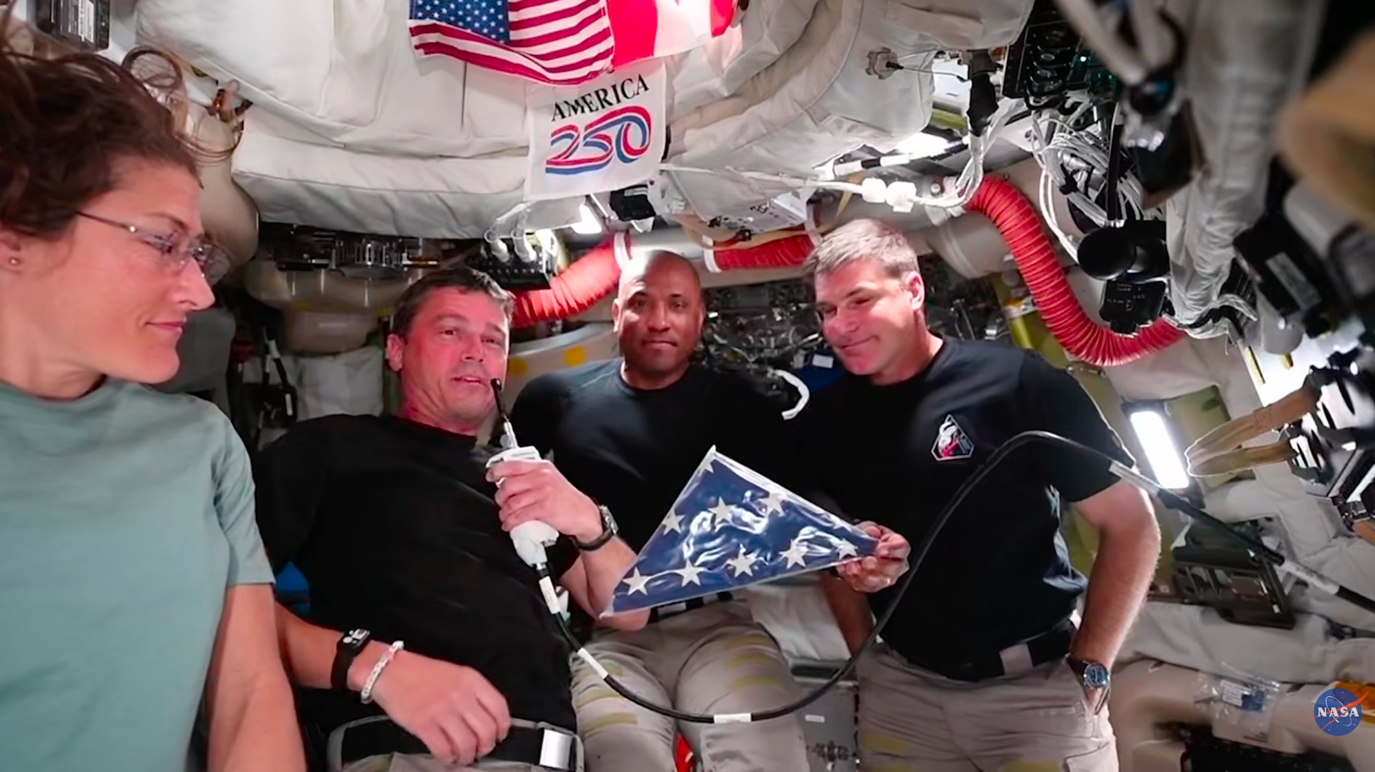 Video: Artemis 2 flight day 8 highlights – Orion crew packs up and unveils Apollo 18 flag