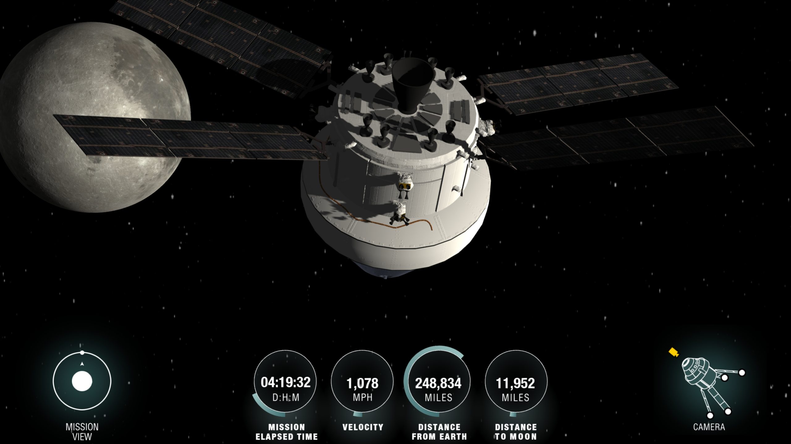 Artemis II crew during lunar flyby