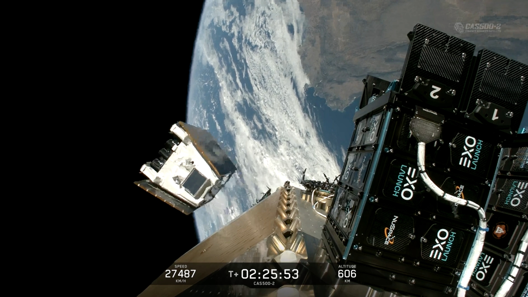 EarthDaily Analytics satellites being deployed from SpaceX Falcon 9 on CAS500-2 mission